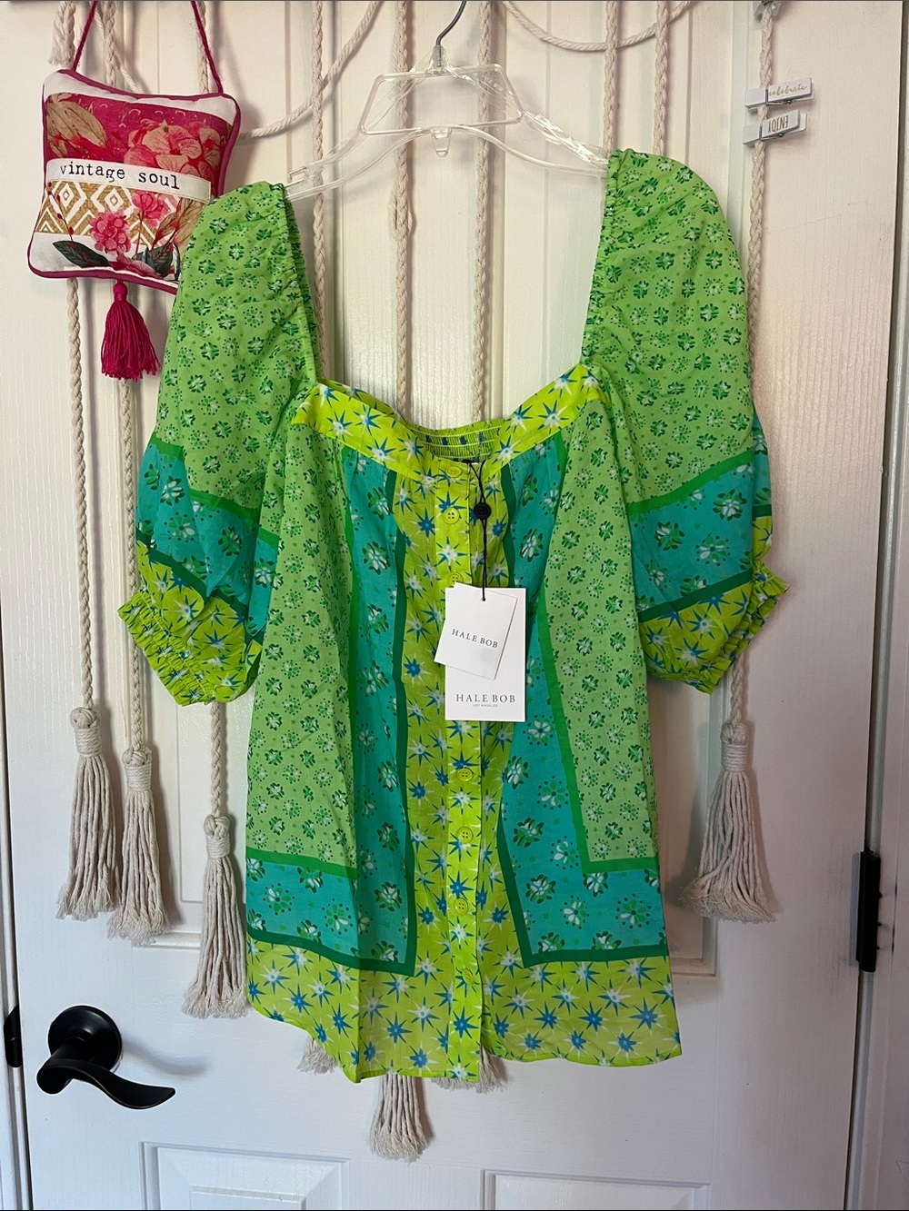 NWT Hale Bob Elma Voile Top Shirt M